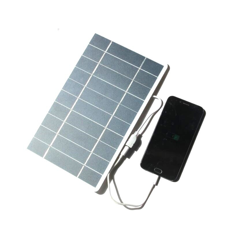 USB Solar Panel Outdoor 5W 5V Portable Solar Charger Pane Climbing Fast Charger Polysilicon Travel DIY Solar Charger Generator