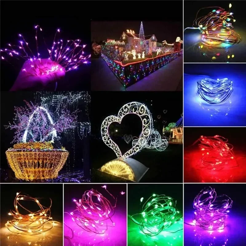 USB LED Lichterketten 5/10/20M Silber Draht Girlande Licht Wasserdichte Lichterkette Für Weihnachten Hochzeit Party Dekoration