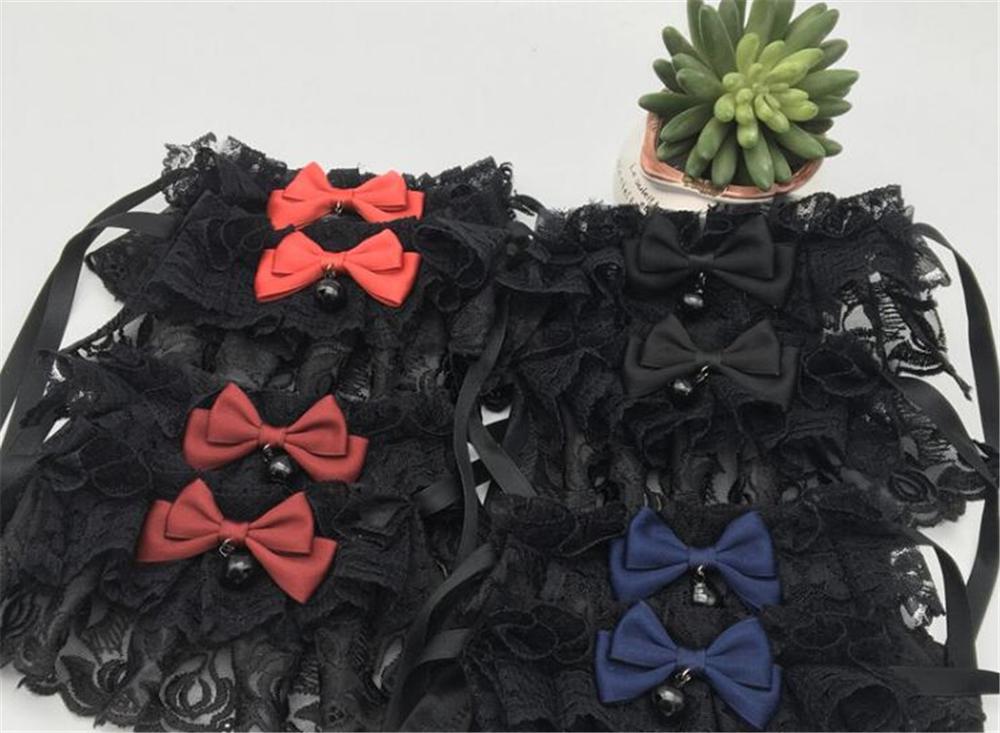 Manchettes gothique en dentelle Lolita de Style victorien, Steampunk en Tulle, vêtements à main B776