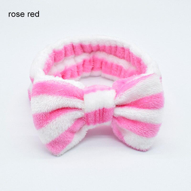 Omg Brief Coral Fleece Wassen Gezicht Haarbanden Voor Vrouwen Leuke Zachte Boog Meisjes Hoofdbanden Haarbanden Tulband Haar accessoires: Stripe 9