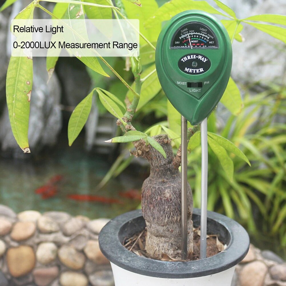 Soil PH Meter 3 In 1 Soil Water Moisture PH Meter Acidity Humidity PH Tester Garden Plants Flowers Moisture Testing Instrument