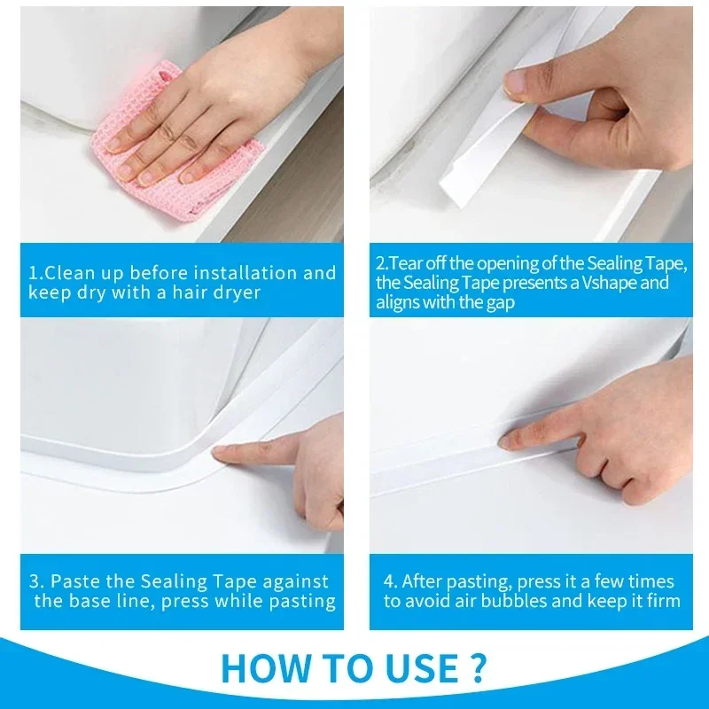 1 Rolle Kartuschenband, wasserdichtes PVC-Dichtungsband, Küchenarbeitsplatte, Waschbecken, Badewanne, Badezimmer, Dusche, Toilette und Boden, Wandaufkleber