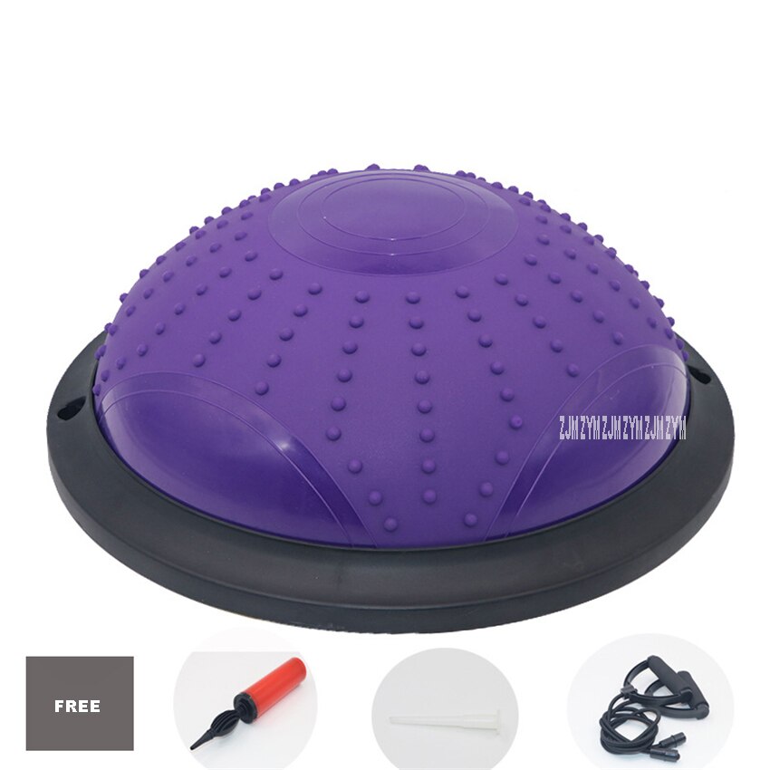 46Cm Mini Yoga Balance Ball Fitball Yoga Halfsphere Semisphere Balance Trainer Apparaat Pvc Bal Half Fitness Bal Blauw: Massage purple