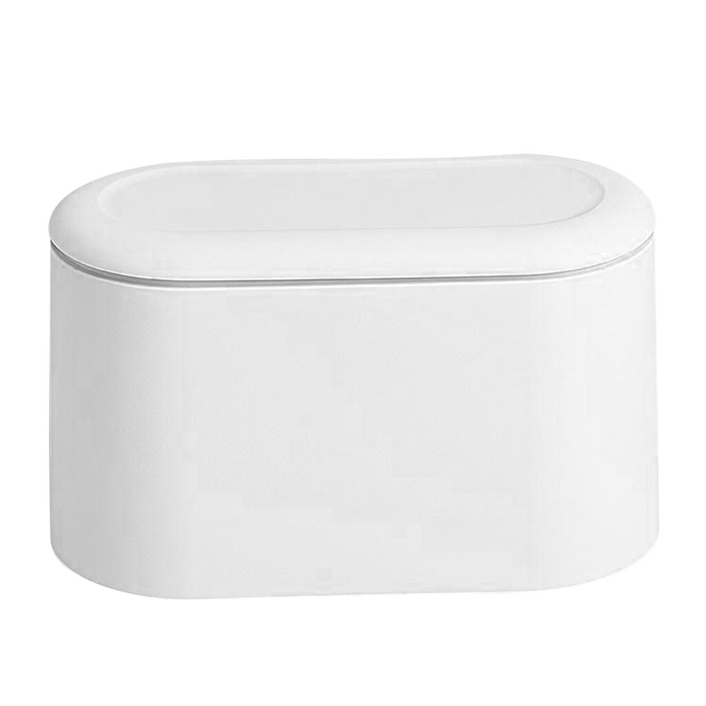 Afvalbak Kleine Prullenbak Mini Desktop Ashcan Kattenbakvulling Trash Kleine Tafel Top Prullenbak Voor Bureau: WHITE