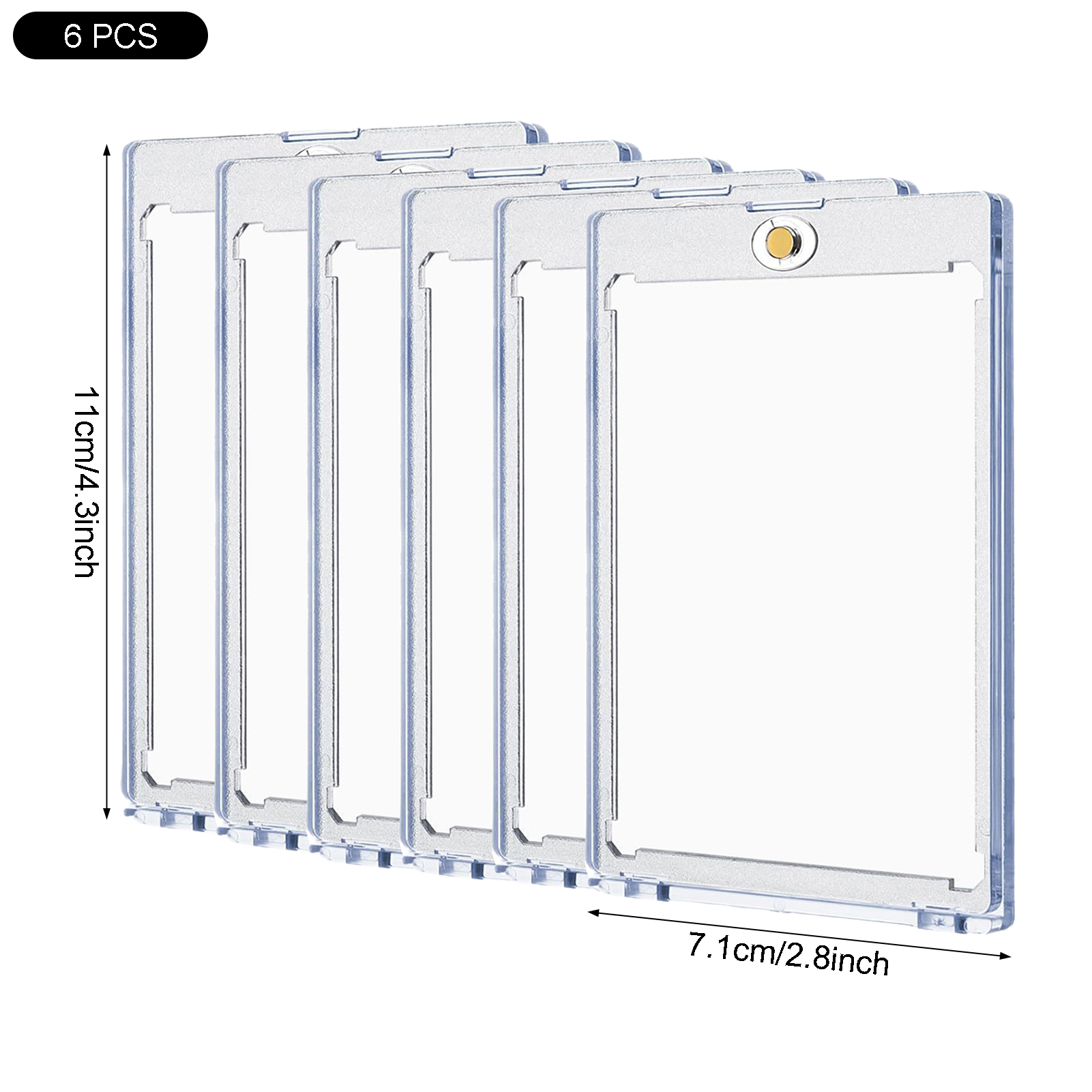 1/6Pcs Magnetic Card Holder Clear Acrylic Photo Protectors Display Case Idol/Sports Star Photo Cards Organizer Year: Dark Grey