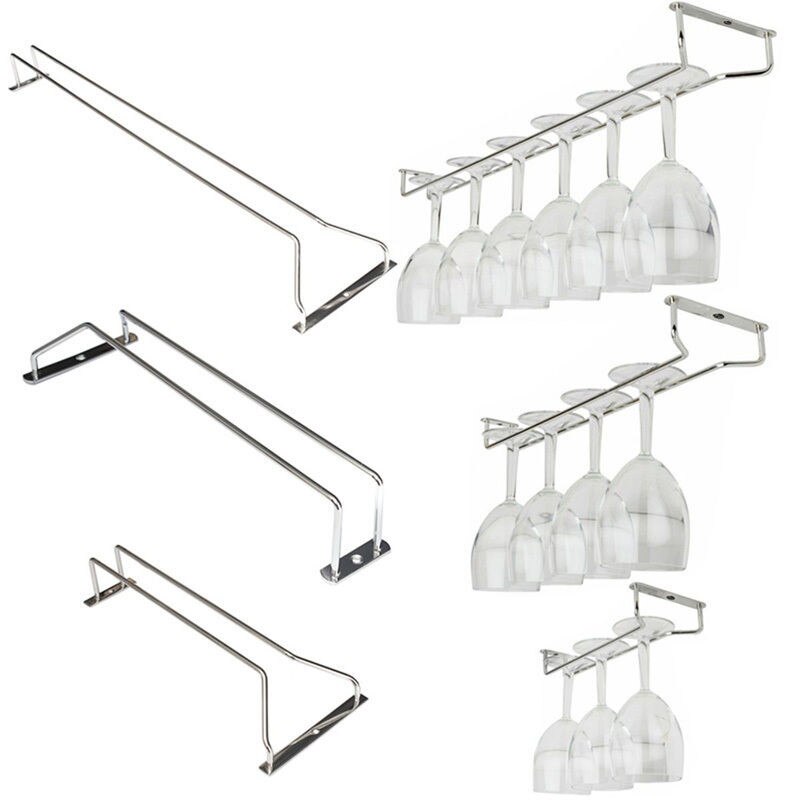 Wijn Houders Nuttig 27/35/55Cm Rvs Wijnrek Zilver Glas Houder Opknoping Bar hanger Plank