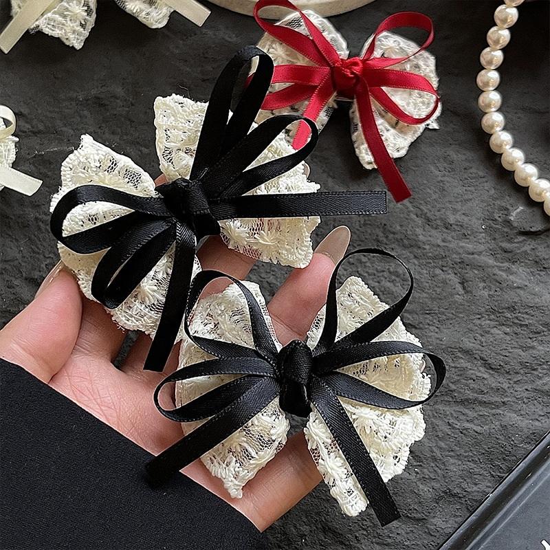 2 stk. sløjfe hårnåle stof sløjfe side pandehår klips bånd side hårnåle hårspænder hovedbeklædning piger par klips smykker tilbehør