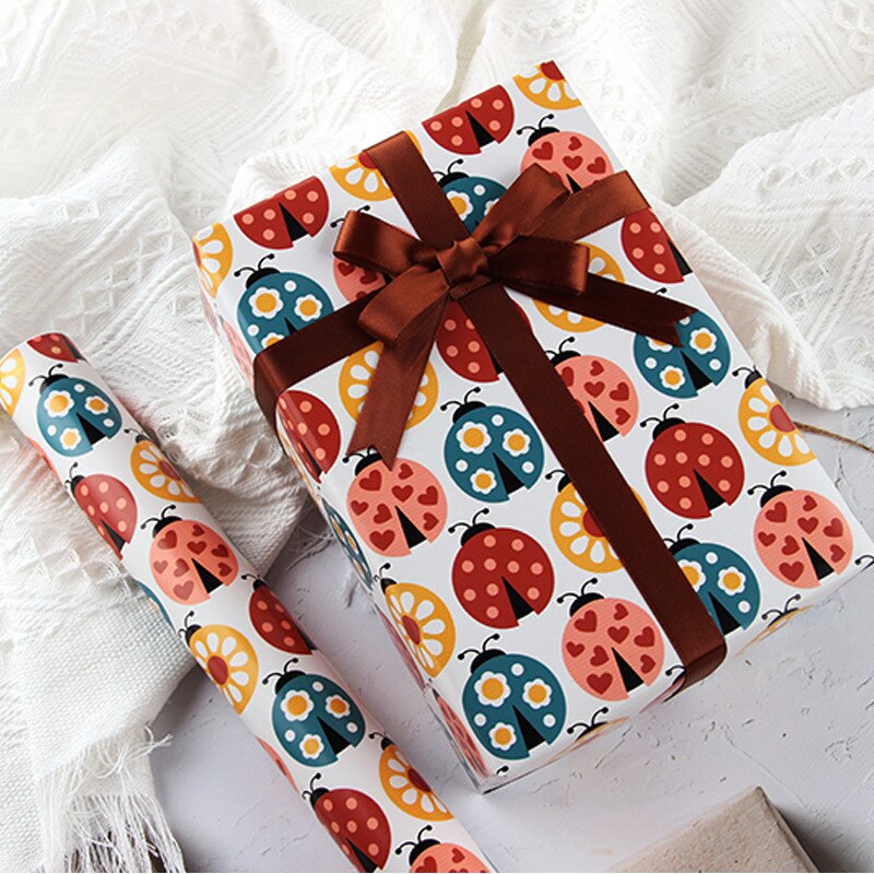 50x70CM Cute Paper Cartoon Toy Wrapping Paper Birthday Wrapping Paper DIY Student Dormitory Wallpaper Bag Book Paper: 03 5sheets