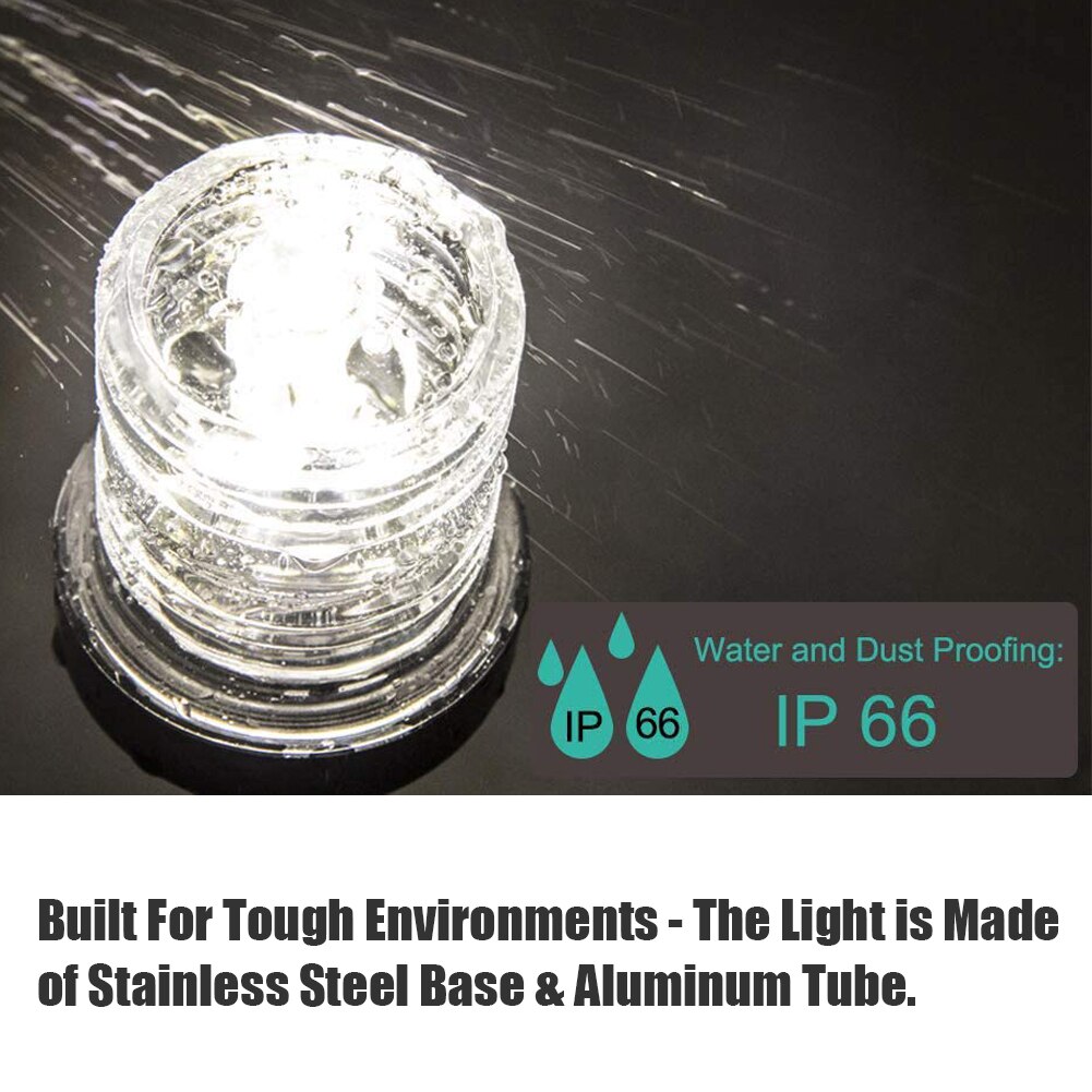 Fold Down LED Boat Navigation Light for Yacht Marine Stern Anchor Light 12~24 V Sailing Signal Light 4000~4500K Pure White