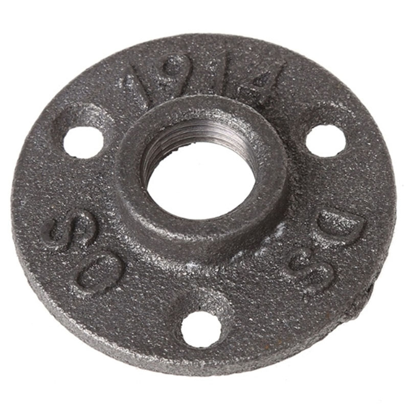 10Pcs/Lot Dn15 Bsp Thread Malleable Iron Pipe Fittings Wall Mount Floor Antique Retro Style Flange Hardware Tool Iron Casting Fl