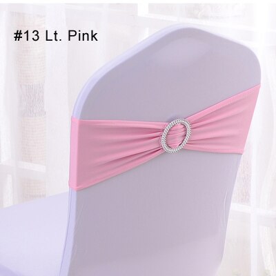 4 Pieces Wedding Spandex Chair Sashes Gold Pink Orange Yellow Chair Sash Bands Bow Wedding Party Birthday Chair Decoration: 13 Lt Pink