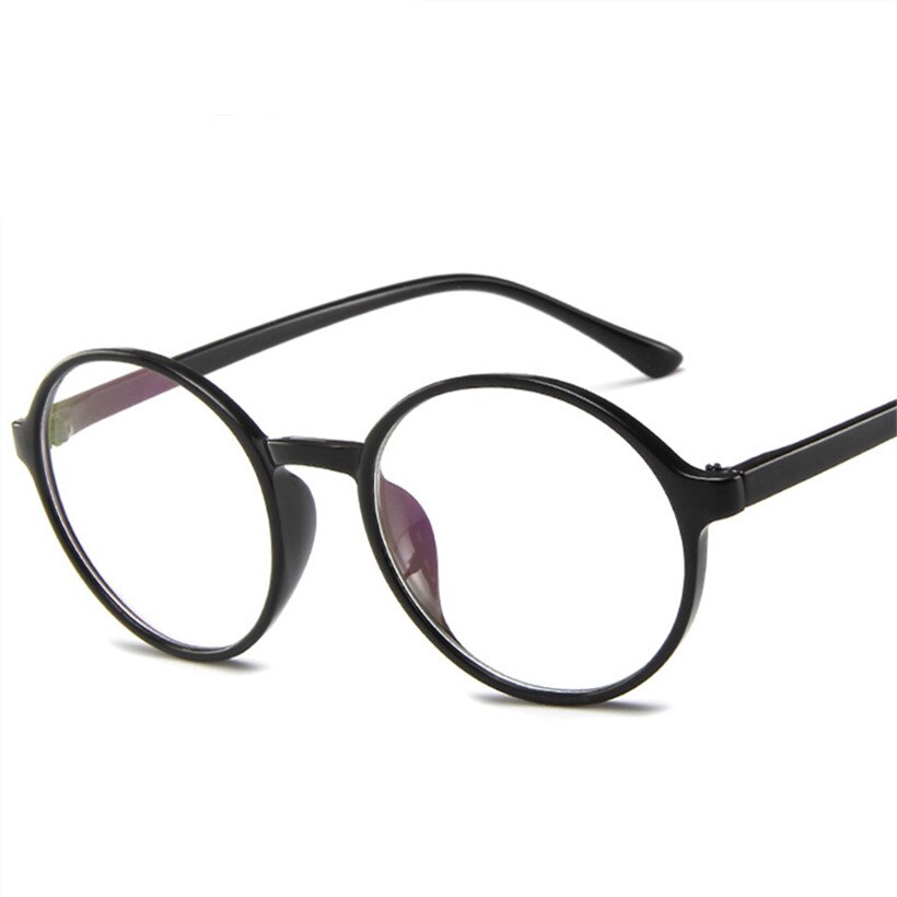 Monturas para gafas redondas Unisex, monturas para gafas redondas, redondas y transparentes,: Black