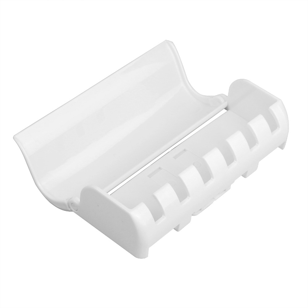 Wall Mount Tandenborstelhouder Stand Voor 6 Toothbrushs Met Cover dubbelzijdig Tape Installatie Badkamer Set Accessoires