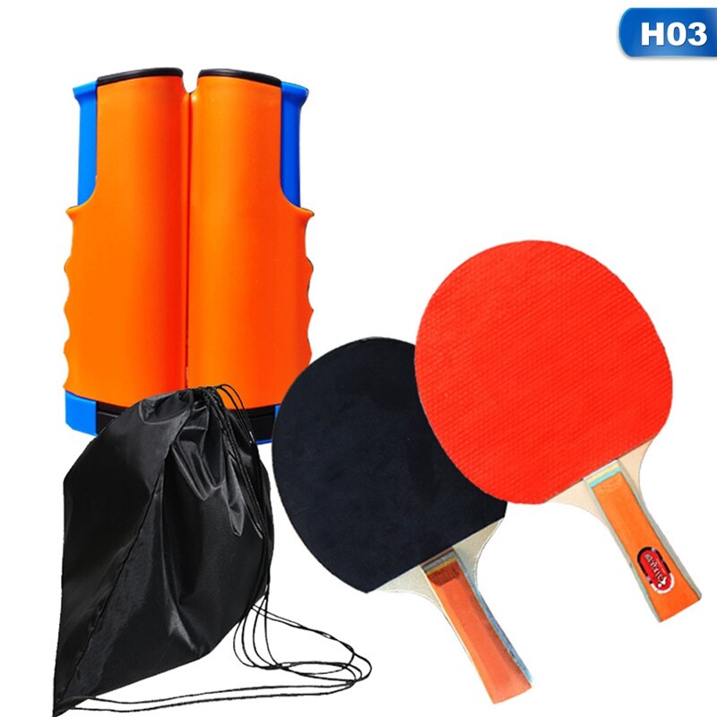 Juego portátil de Ping Pong , equipo de entrenamiento de Red retráctil de tenis de mesa, Robot de película de goma , juego de accesorios de Ping Pong rojos