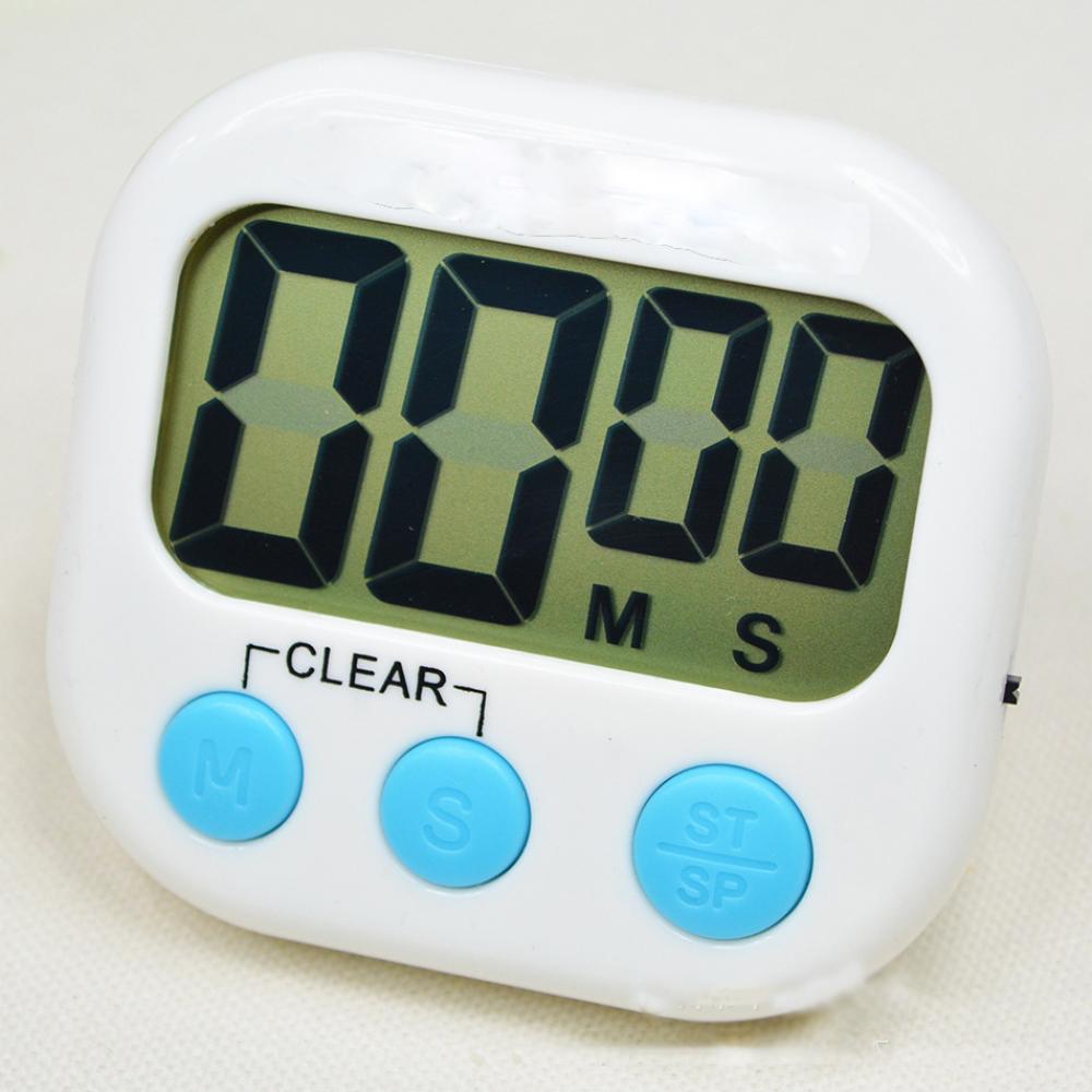 LINSBAYWU Magnetic LCD Digital Kitchen Countdown Timer Alarm with Stand White Kitchen Timer Practical Cooking Timer Alarm Clock