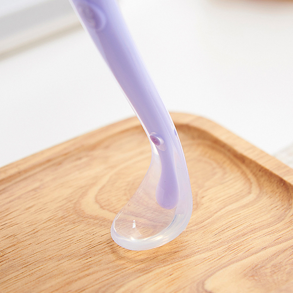 Baby Löffel sicher Lebensmittel Klasse Silikon Fütterung Gerichte Geschirr Für freundlicher Besteck Besteck Lächeln Herz Suppe Löffel