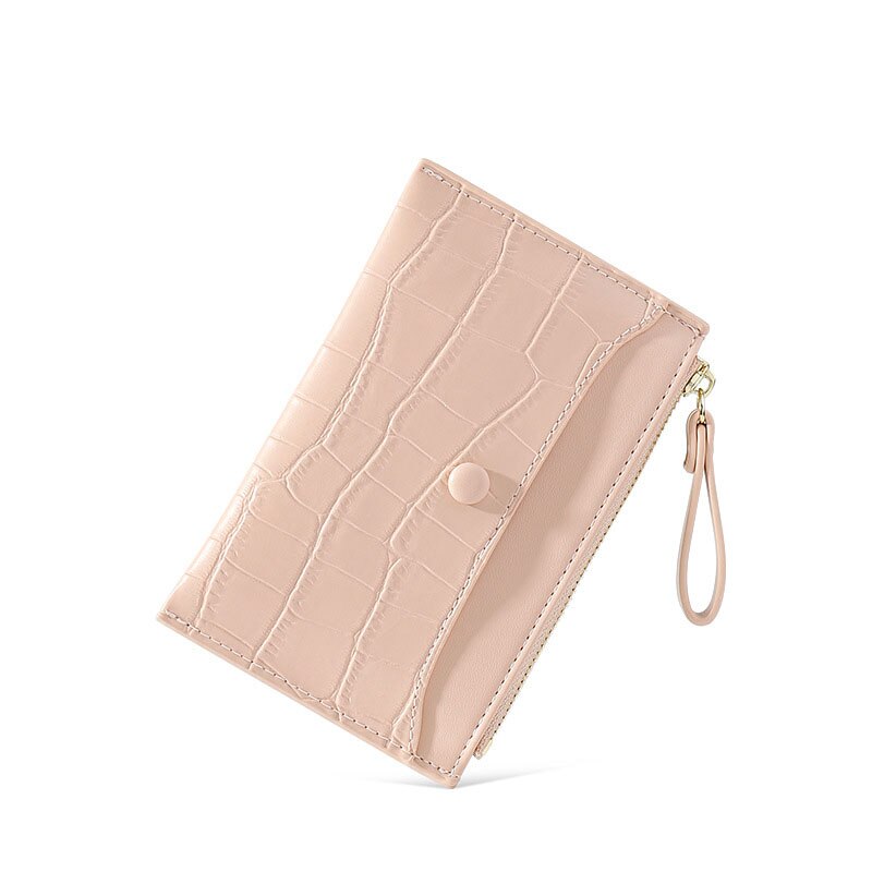 Steen Patroon Mini Vrouwen Kaarthouder Leuke Credit Id Card Houders Zipper Slim Wallet Case Pu Leather Change Coin portemonnee Meisje: Pink