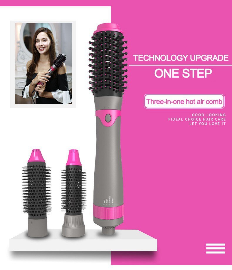Air Brush 3 in 1 Hair Tool Hair Dryer Brush Hair Styler Dryer Volumizer Negative Ionic Ceramic Blow Dryer