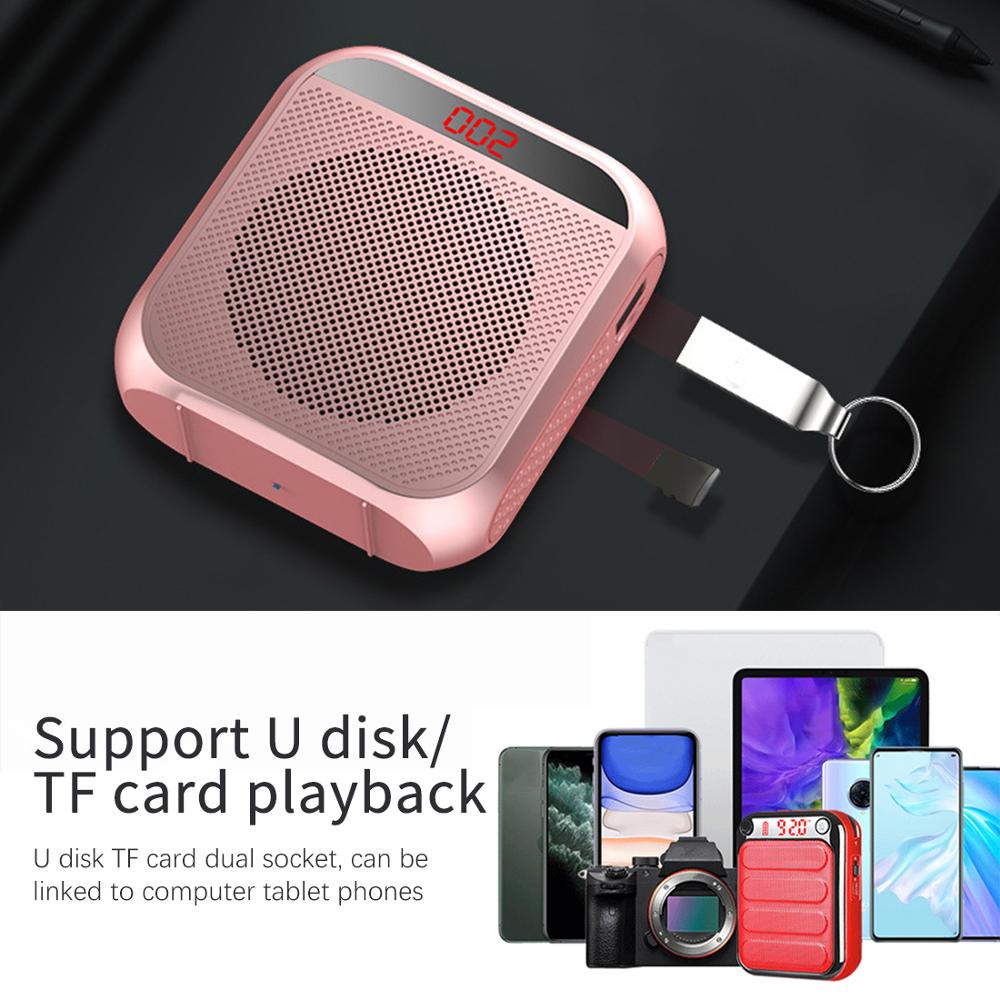 Bluetooth Voice Amplifier Wired Microphone Teacher Microphone Loudspesker with Loud and Clear Sound Amplifier for Instructor
