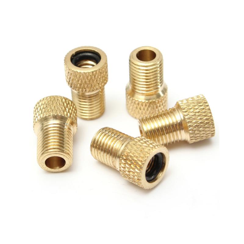 5Pcs Brass Valve Adaptor Presta To Schrader Bicycle Valve Converter Mountain Bike Pump Connector Adapter Alloy Bike Accessorie: Default Title