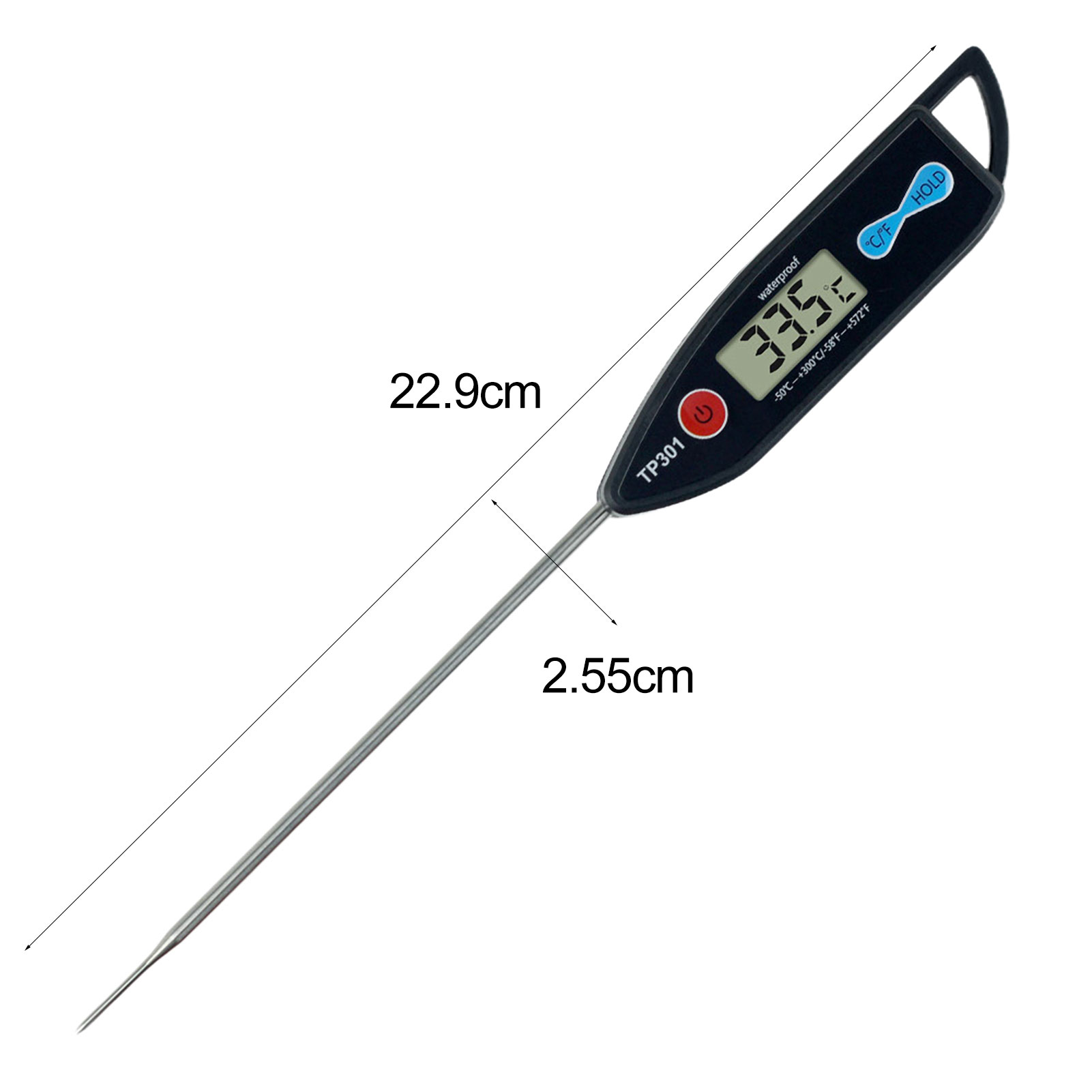 Digitales Lebensmittelthermometer, Grill, Kochen, Fleisch, Messthermometer, Heißwasserthermometer mit Sonde, Küchenwerkzeug