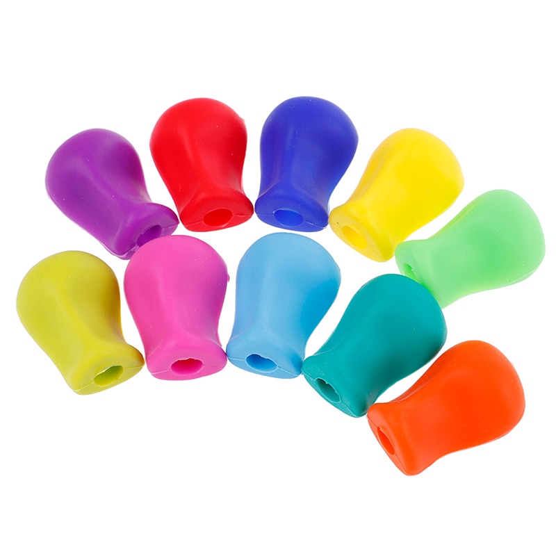 4/10pcs Silicone Corrector Therapy Handwriting Aid Kids Children Student School Stationery Pen Control Right Writing