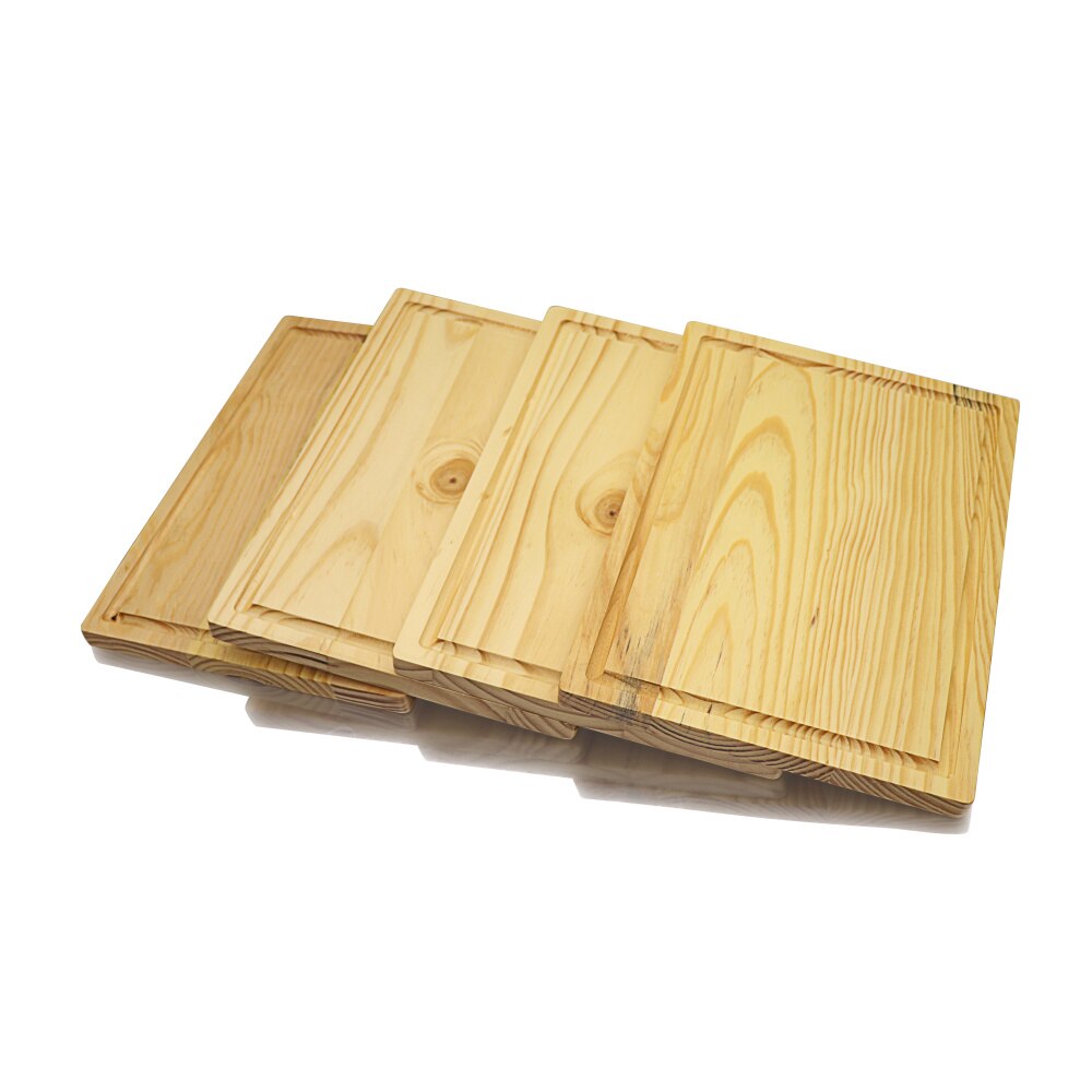 Jaswehome Rectangular Pinewood Cutting Board Light Color Wood Chopping Blocks Cheese Board Kitchen Boards With Juice Groove