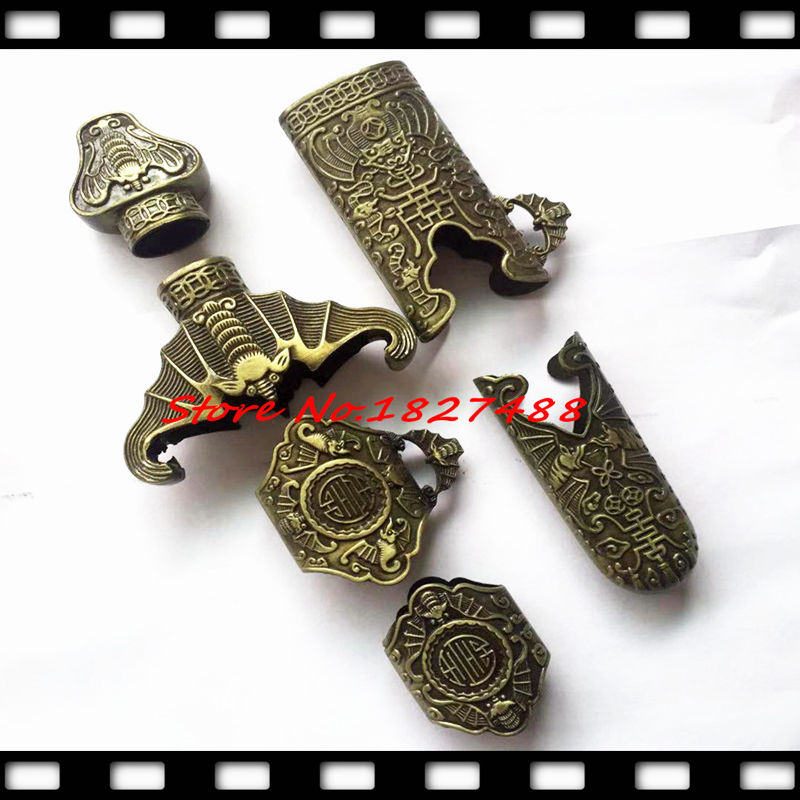 Handmade Metal Crafts Chinese TaiChi/WuShu Jian Sword Kirsite Fitting Bat Theme For TaiJi/KungFu Swords DIY Parts Set