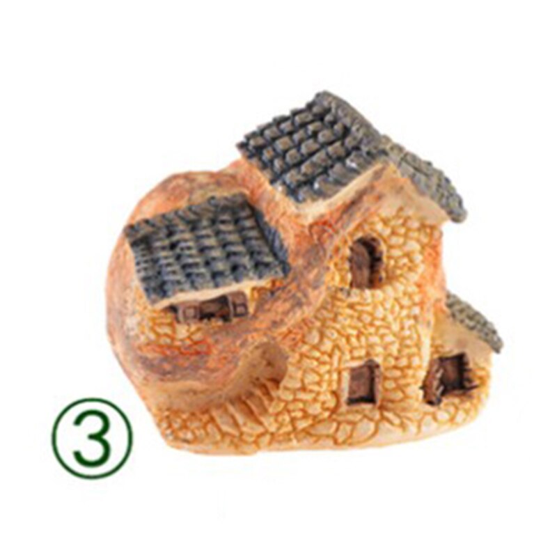 Micro Dorp Steen Huizen Miniatuur Tuinieren Landschap Diy Bonsai Ambachten Bureau Ornamenten Accessoires Voor Tuin Decor: 3