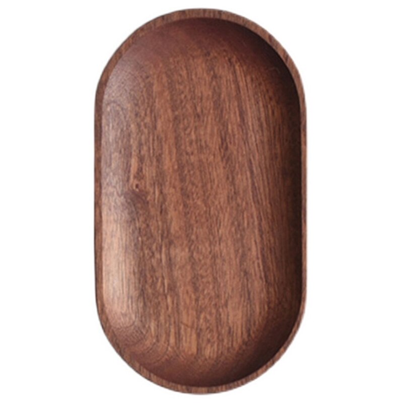 Wood Serving Tray 4 Shapes Choose Dessert Tray Dinner Breads Plates Fruit Snack Food Display Dishes Tea Tray for Kitchen: B