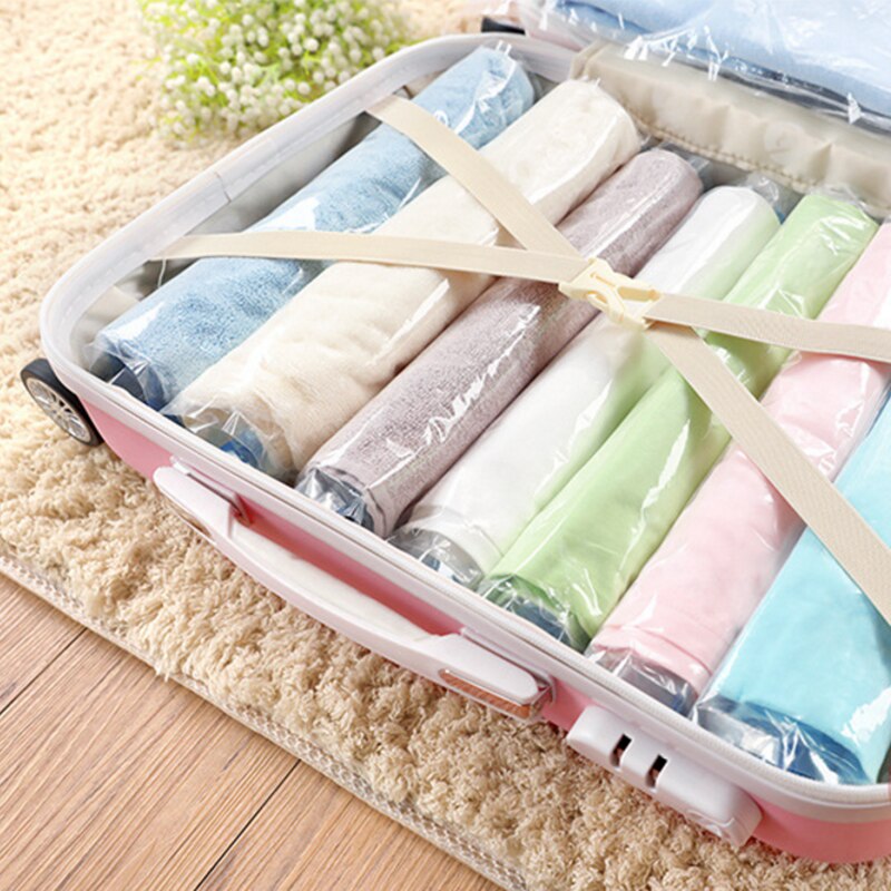 Vacuüm Opbergzakken Kleding Tas Hand Rolling Kleding Plastic Compressie Verpakking Zakken Reizen Ruimte Saver Tassen Voor Bagage