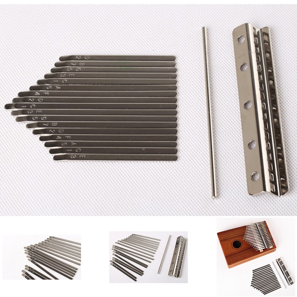 Juego de llaves 8/17 para el puente del Piano Kalimba, pieza de repuesto DIY para el teclado Mbira de acero al manganeso: 17Key With Lettering