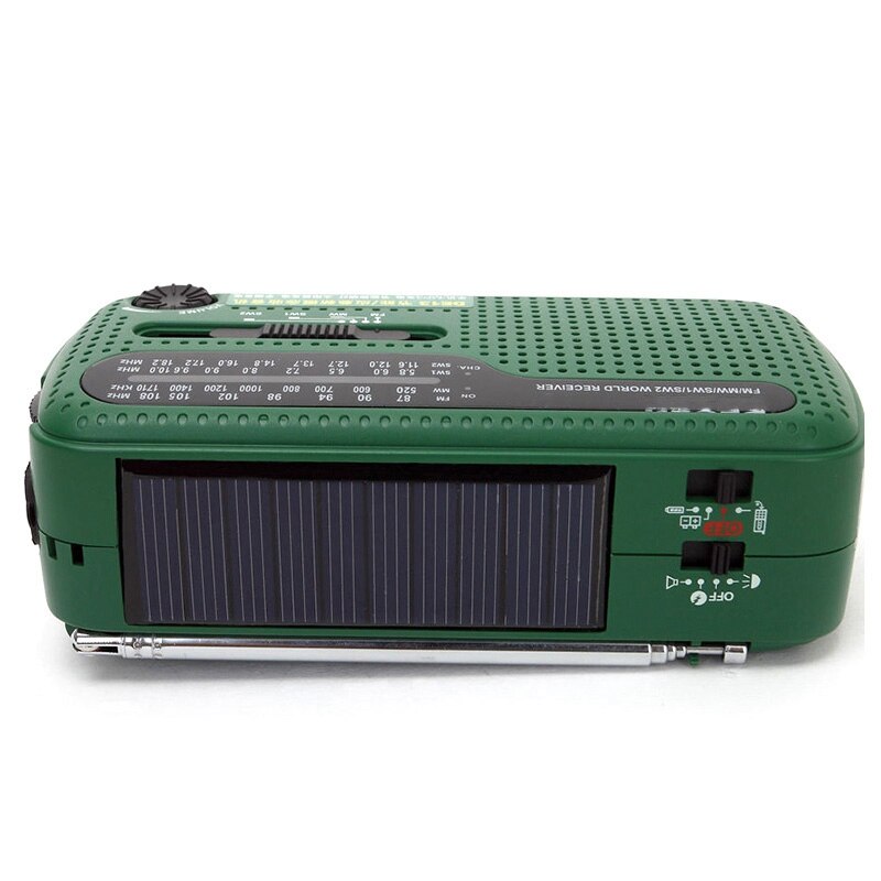 De13 Draagbare Fm Am Radio Solar Emergency Radio Wereldontvanger Hand Crank Emergency Outdoor Radio Draagbare Zonne-energie Opladen