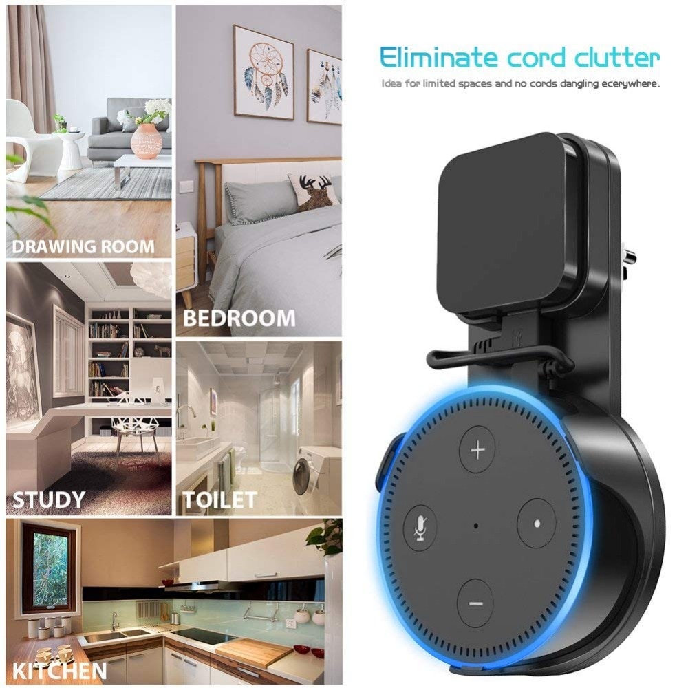 for Alexa Echo Dot 2nd Generation Wall Mount Stand Sperker universal Support Speakers Bracket sound Stand with USB Cable