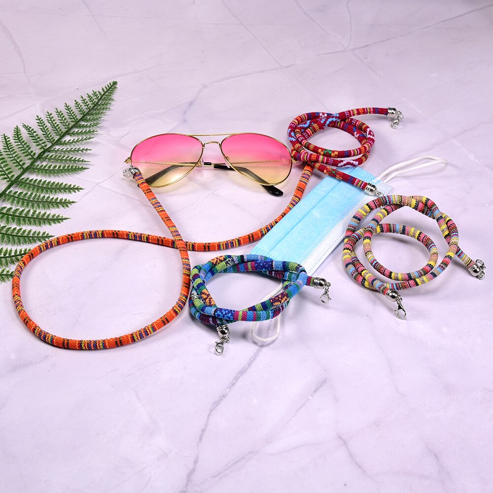 Ethnische Schnur Kette auf den Hals für Frauen Bohemian Hang Masken String Lanyard Sonnenbrillen Männer der Cuelga Mascarillas 65cm