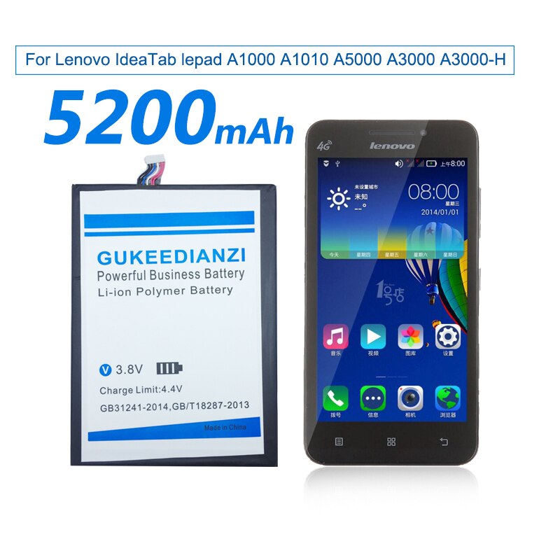 GUKEEDIANZI L12D1P31 L12T1P33 tablet litowo-jonowy polimerowy akumulator 5200mAh dla Lenovo IdeaTab lepad A1000 A1010 A5000 A3000 A3000-H