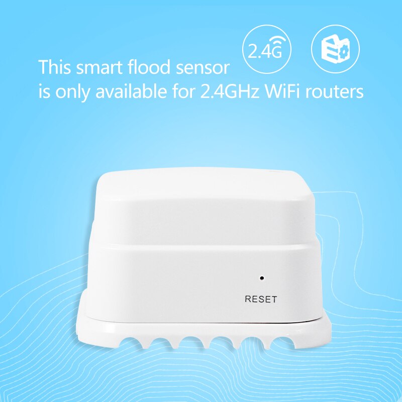 WiFi Smart Flood Sensor Water Leakage Detector Flood Overflow Alert Security Alarm Tuya/Smart Life App Remote Control smart home