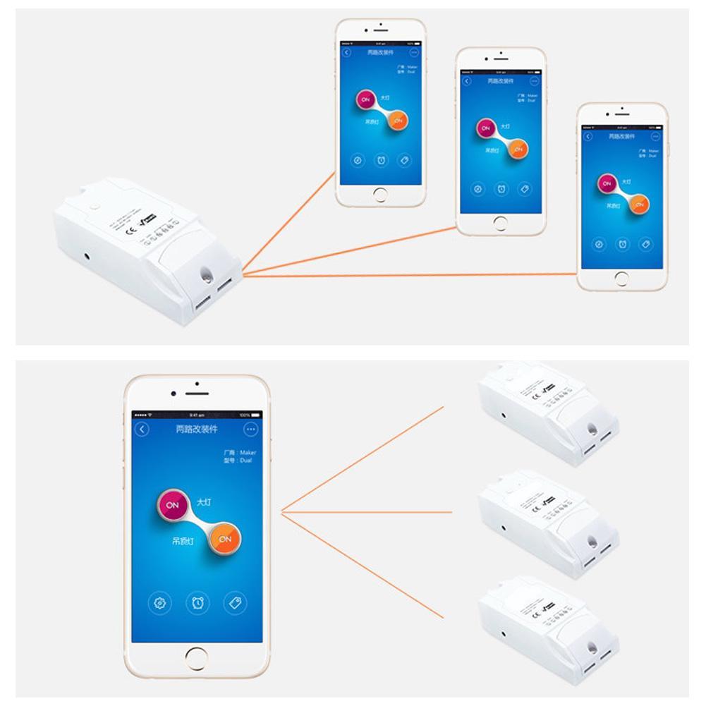 Sonoff Dual Heimat Automatisierung Drahtlose WiFi Clever schalten 10A Clever schalten Modul Fernbedienung Über Smartphone M31