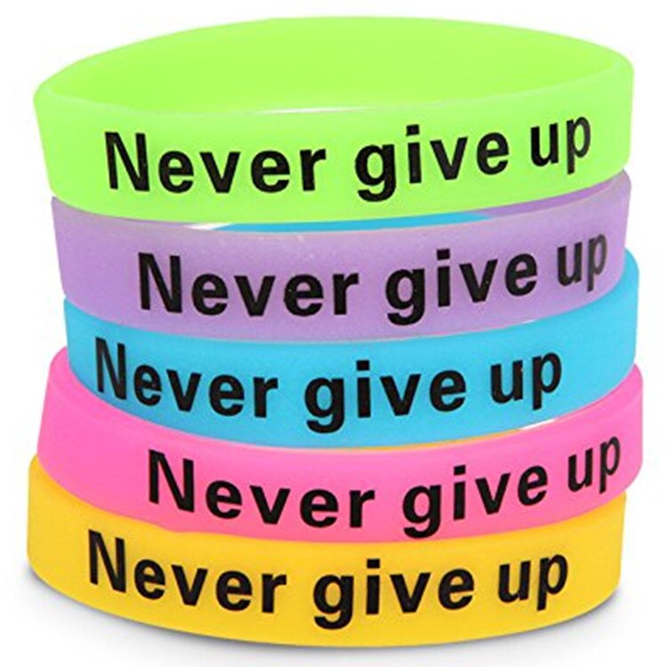 1pc mænd mand kvinder kvinde unisex ét liv én chance giv aldrig op jeg lover motivation sport silikonegummi armbånd armbånd