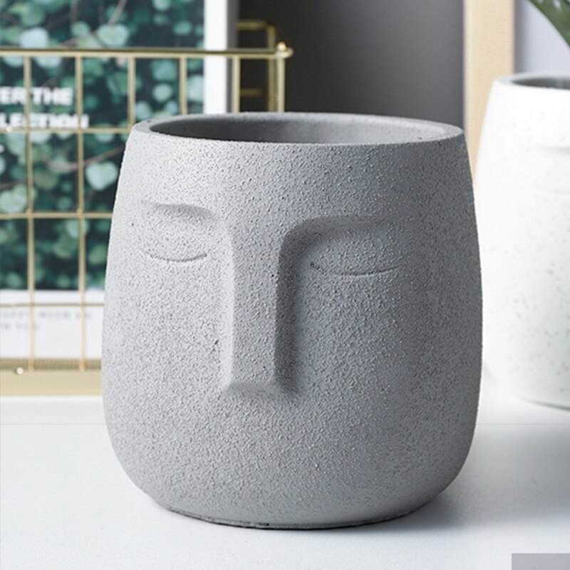 Vase en céramique avec visage humain, Pot de fleurs Zen, plantes vertes succulentes, jardinière, décor de jardin, balcon, maison