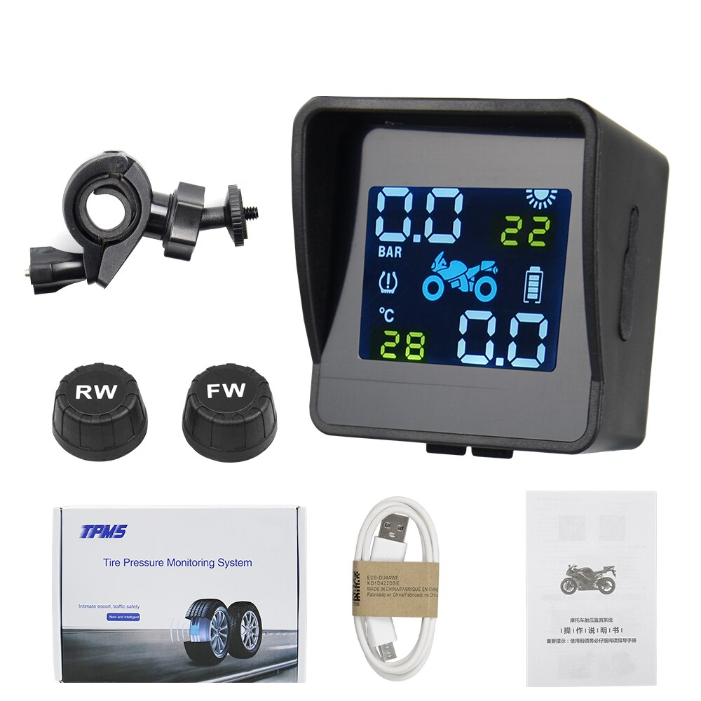 Tpms bluetooth  /4.0 universel ekstern dæktrykssensor v -11b understøtter ios android telefon dæktrykssensor: Til motorcykel