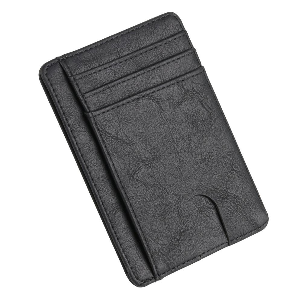 Ultra Slim RFID Blocking Minimalist Wallet Business Card Cover Case Super Thin K9FE: BK