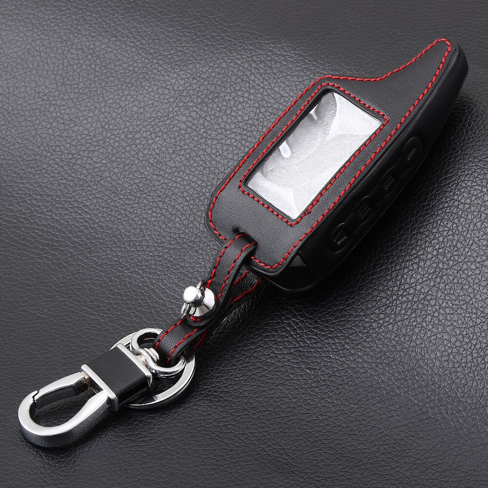 AndyGo Leather Alarm Remote Keychain Case for Scher Khan For Scher-khan Magicar 5 6 M5 M6 Cover Holder