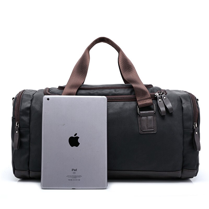 Lässige reisetasche aus pu-leder, große kapazität, umhängetasche für herren