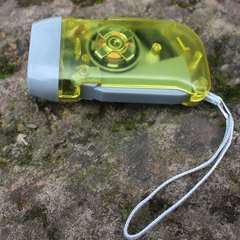 Mini Plastic Hand-Drukken Flash Light Led Outdoor Handleiding Energieopwekking Elektrische Zaklamp Geen Batterij Voor Camping Op Voet night