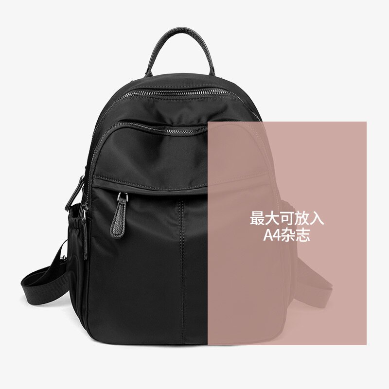 College Student Backpack Bags for Women Backpacks Female Bag: Versatile Black