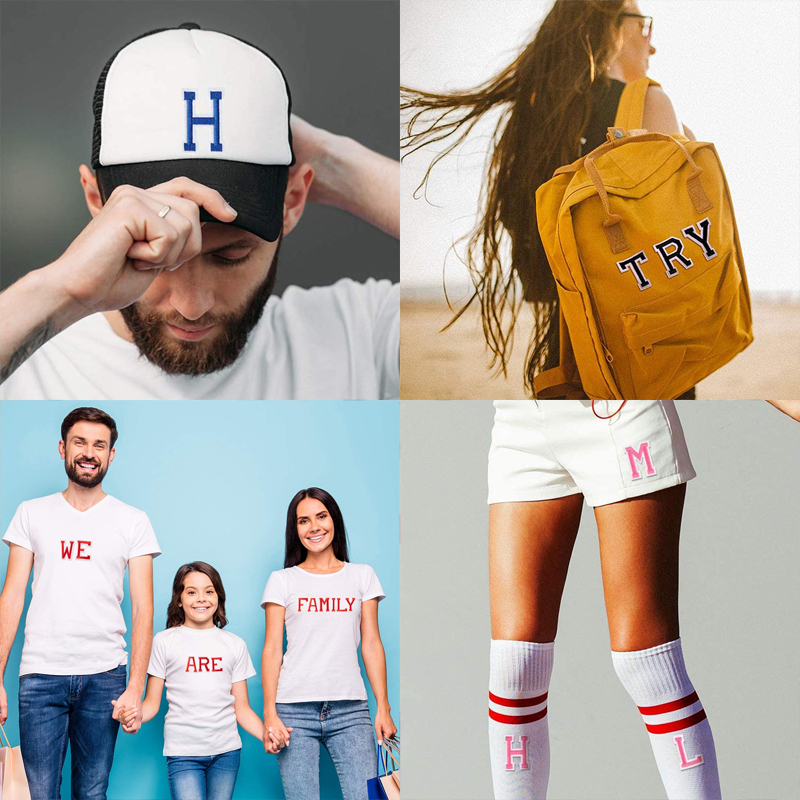 Parches para planchar con letras bordadas azules Para Ropa Mochila Parches Para Naszywki Letras alfabeto coser Bordadas Adhesivas Ropa