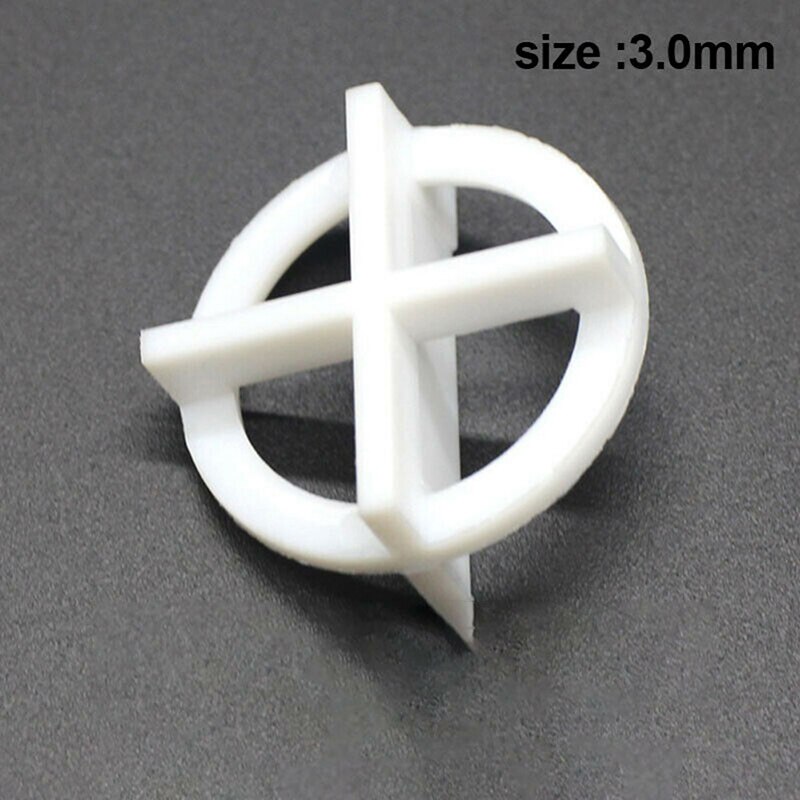 Cross Removable Tile Leveling Plastic Tile Slit Locator Floor Laying Tile Alignment Leveling System Base Cap Spacer 1 Pack: White 3mm