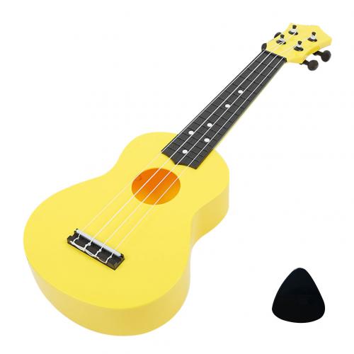 21 tommer 4 strenge akustisk ukulele lille guitar børn begyndere musikinstrument guitar tilbehør børn legetøj: Gul