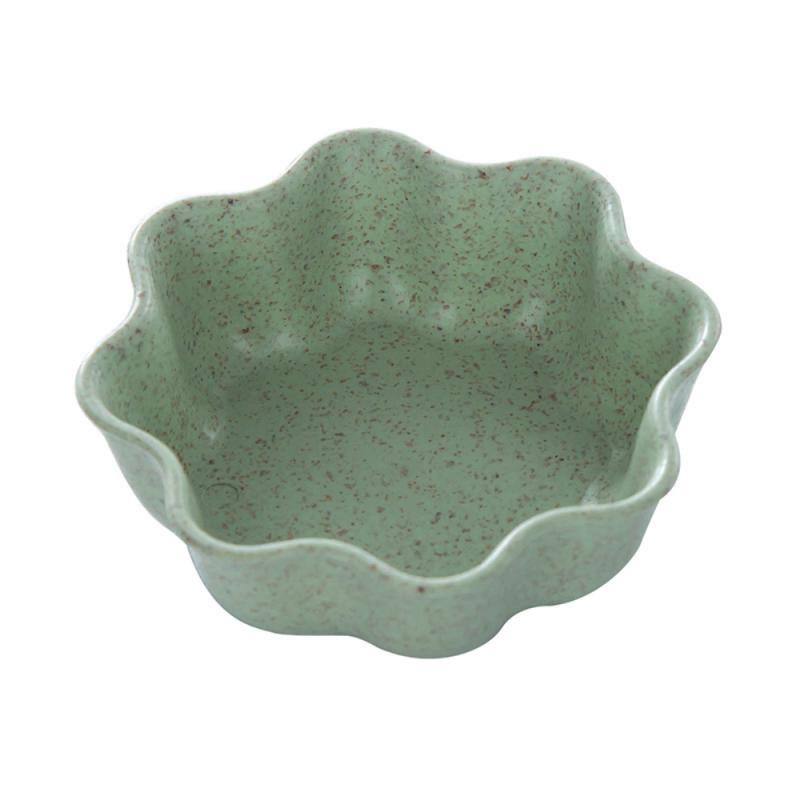 1PC multi-usages blé paille bol vinaigre assaisonnement solide soja plat Sauce sel Snack petite assiette cuisine fournitures: 03 Plum Green